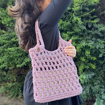 Háčkov Háčkovaná taška - Síťovka Barva: Levandulová