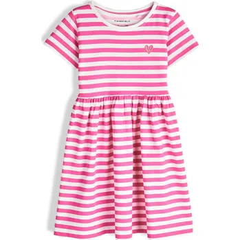 Dětská móda GATE Bavlněné proužkované šaty se srdíčkem 7Y 425-0608/643