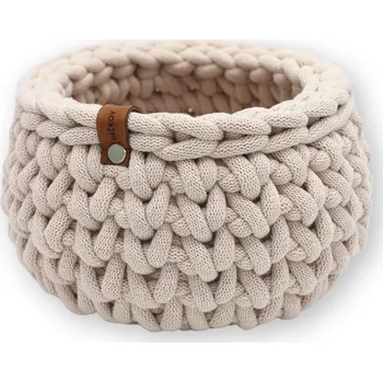 Úložný box Háčkov Kulatý háčkovaný košík - Naty Barva: Moonlight