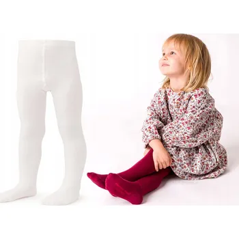 Dětské punčocháče Steven bílé vlněné, velikost 86