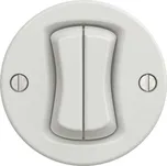 Kliklap - Retro dvojitý schodišťový vypínač bez rámečku č. 6+6 bílá