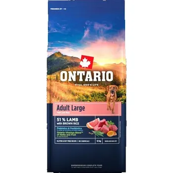 Krmivo pro psa Ontario Adult Large Lamb & Brown Rice 12kg 2 pytle (2 x 12 kg)