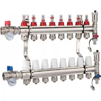 rozdělovač topení X-HOME ROZDĚLOVAČ PODLAHOVÉHO TOPENÍ 8 PŘIPOJOVACÍCH KOUSKŮ PEX VENTIL P