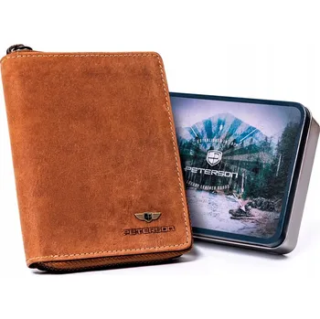 Peněženka Peterson pánská peněženka z přírodní kůže hnědá PTN 340 2-1-5 COGNAC - muž