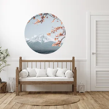 Samolepící dekorace Textilní kruhová samolepka na zeď "Japonsko" 100cm