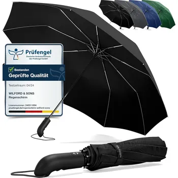Deštník Wilford and sons deštník kapesní černý automatický odolný