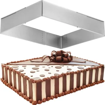 Nastavitelný pečicí rám obdélníkový nerezový dortová forma