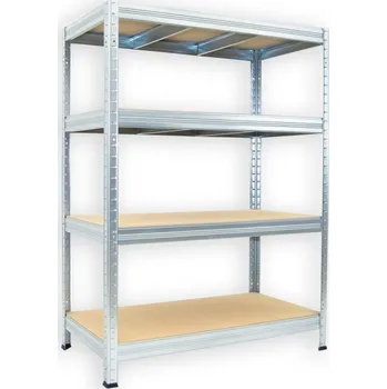 Kovový regál do spíže Biedrax 45 x 120 x 90 cm, pozinkovaný - 4 police MDF