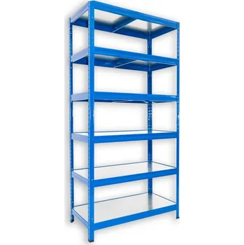 Dílenský regál Kovový regál do spíže Biedrax 50 x 75 x 180 cm, modrý - 6 polic pozink