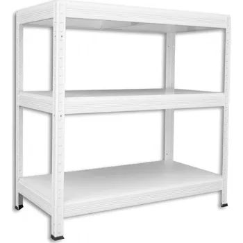 regál Kovový regál do domácnosti Biedrax 50 x 60 x 120 cm, bílý - 3 police bílé lamino 12mm