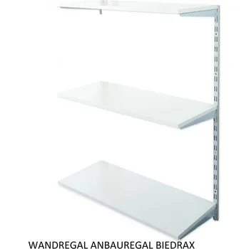 regál Biedrax Nástěnný regál přídavný 30 x 80 x 100 cm, stříbrný - 3 police šedá