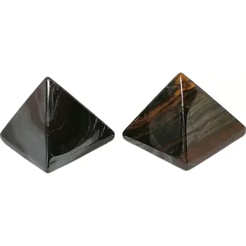 Tygří oko s hematitem pyramida – přírodní minerální pyramida cca 3,5 cm | esoterika, feng shui