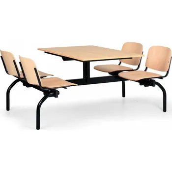 Jídelní stůl Stoly do školní jídelny Biedrax JS3850 - sedadla a opěráky z lakované bukové překližky