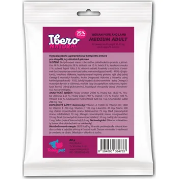 Krmivo pro psa Vzorek - Ibero Natural Dog Medium Adult - 80g
