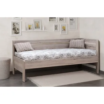 Postel BMB Postel Tina s pravým čelem oblá - imitace dřeva Dekor: Dub šedý, Rozměr: 90 x 200 cm