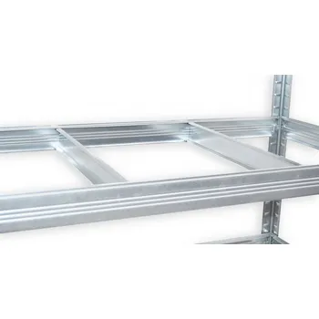 Dílenský regál Kovový regál bezšroubový Biedrax 60 x 120 x 90 cm, pozinkovaný - 4 police bílé lamino 12mm