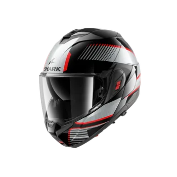 Helma na motorku Výklopná motocyklová přilba Shark OXO BLANK SIKTER černo-stříbrná Velikost: XXL