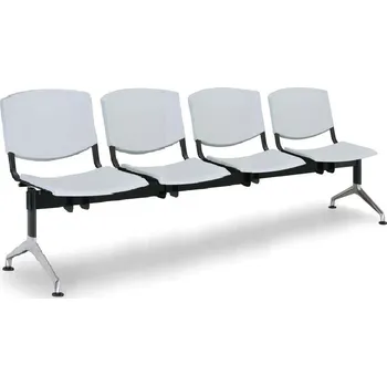 Zahradní lavice Lavice do čekárny plastová Smile Biedrax LC9976s - podnož leštěný hliník