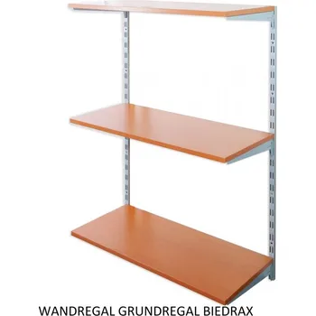 regál Biedrax Nástěnný regál základní 20 x 80 x 100 cm, stříbrný - 3 police třešeň