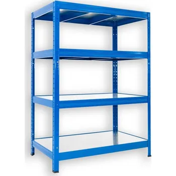 Dílenský regál Kovový regál do sklepa Biedrax 50 x 120 x 90 cm, modrý - 4 police pozink