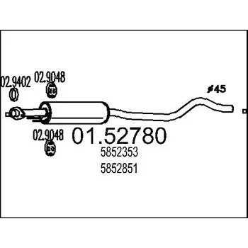 Auto-moto MTS Střední tlumič výfuku MTS 01.52780