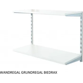 regál Biedrax Nástěnný regál základní 40 x 60 x 50 cm, stříbrný - 2 police šedá