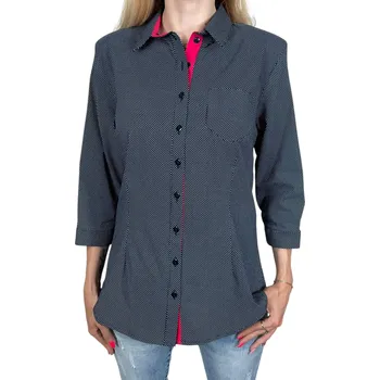 Dámská košile Kalimar Dámská modrá elegantní košile s dlouhým rukávem 01 Barva: Modrá, Velikost: S