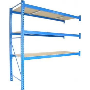 Dílenský regál Profesionální regál Biedrax přídavný 60 x 180 x 250 cm, 3 police - nosnost 350 kg/police, modrý
