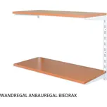 Biedrax Nástěnný regál přídavný 40 x 80 x 50 cm, bílý - 2 police třešeň