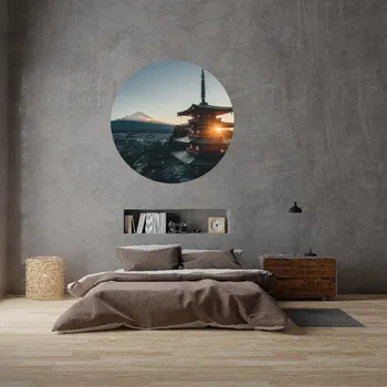 Samolepící dekorace Textilní kruhová samolepka na zeď "Japonsko 2" 100cm