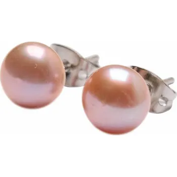 Náušnice Perla švestková náušnice pecky cca 8 mm