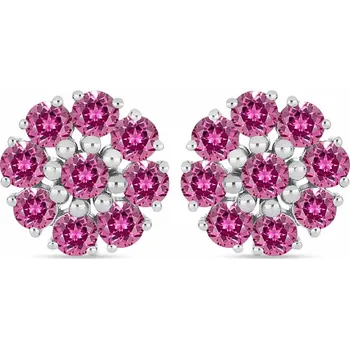 Přívěsek Náušnice stříbrné s broušenými Pink topazy a zirkony Ag 925 033706 PT 1,4 cm, 5,7 g