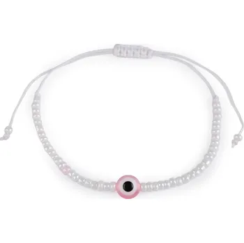 Náramek Náramek shamballa Alláhovo oko, malé, 4 bílá růžová