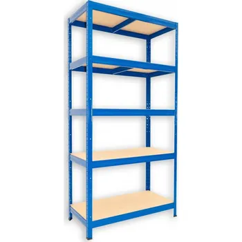 Dílenský regál Kovový regál do sklepa Biedrax 45 x 75 x 180 cm, modrý - 5 polic MDF