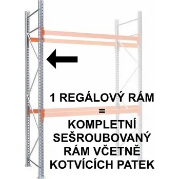 Dílenský regál Biedrax Paletový regál - regálový rám 350 cm, pozinkovaný