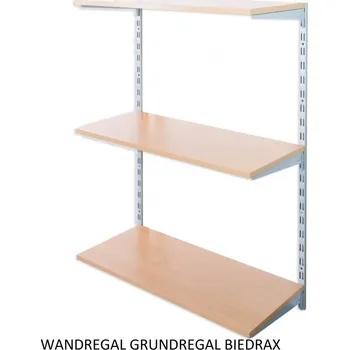 regál Biedrax Nástěnný regál základní 50 x 80 x 100 cm, stříbrný - 3 police buk