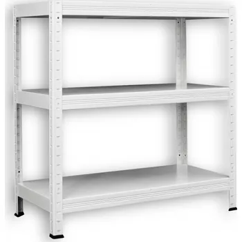 Dílenský regál Kovový regál do technické místnosti Biedrax 40 x 90 x 120 cm, bílý - 3 police kovové