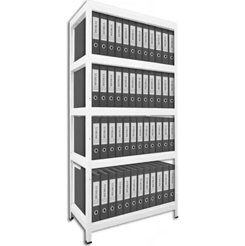 Prodejní regál Regál na šanony Biedrax 45 x 120 x 180 cm, bílý - 5 polic bílé lamino 12mm