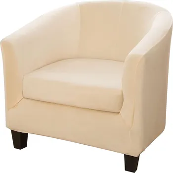 Křeslo MIFXIN sametový potah křeslo ušák 2dílný béžově žlutý