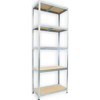 Dílenský regál Kovový regál do garáže Biedrax 60 x 90 x 240 cm, pozinkovaný - 5 polic MDF