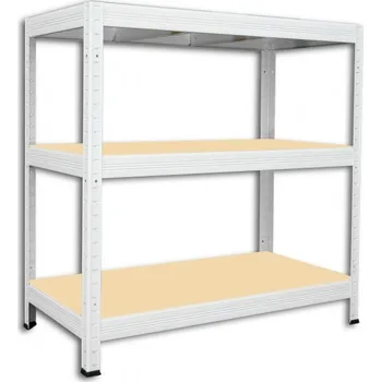 Dílenský regál Kovový regál do spíže Biedrax 35 x 120 x 120 cm, bílý - 3 police MDF