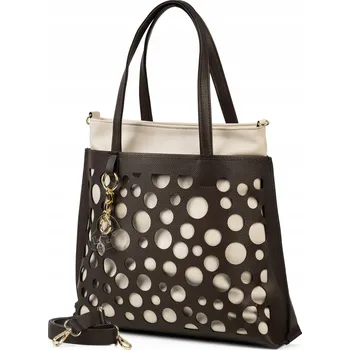 Kabelka Laura Biaggi shopper kabelka eko kůže hnědá