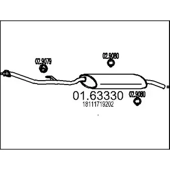 Tlumič výfuku MTS Zadní tlumič výfuku MTS 01.63330