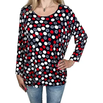 Dámská halenka Fashion Dámská modrá halenka s dlouhým rukávem ERIKA Barva: Modrá, Velikost: 3XL