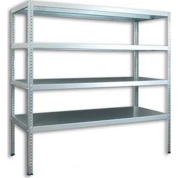 Dílenský regál Biedrax Šroubovaný regál do technické místnosti Biedrax, pozinkovaný - 50 x 150 x 100 cm, 4 police