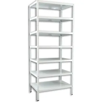 Dílenský regál Šroubovaný regál Biedrax 50 x 100 x 250 cm, bílý - 7 polic