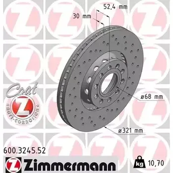 Auto-moto ZIMMERMANN Brzdový kotouč SPORT COAT Z - 321 mm ZIM 600.3245.52