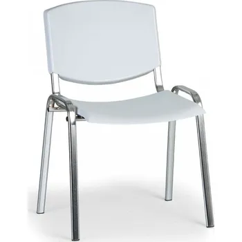 Nábytek Konferenční plastová židle, šedá Biedrax Z8994s, podnož chromovaná