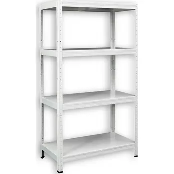 Dílenský regál Kovový regál do sklepa Biedrax 40 x 100 x 180 cm, bílý - 4 police kovové