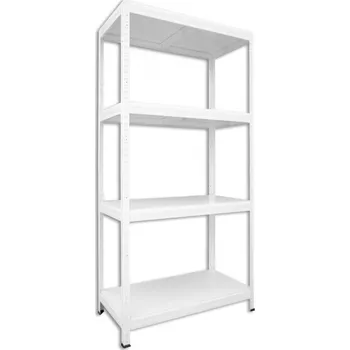 Dílenský regál Kovový regál Biedrax 50 x 60 x 180 cm, bílý - 4 police bílé lamino 12mm